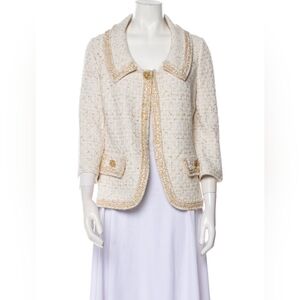 St. John Cream and Gold Tweed Blazer